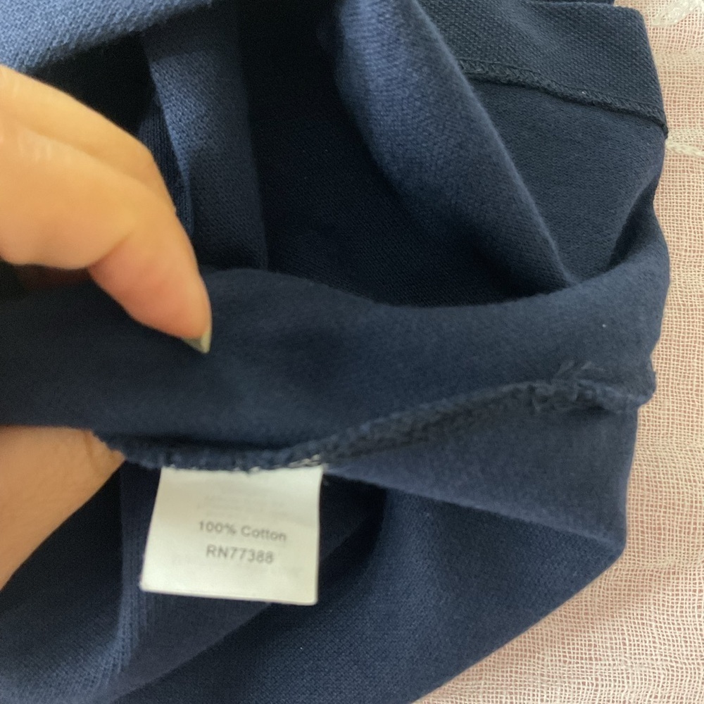 J Crew Piqué V-neck Ruffle Dress 2 V-Neck Navy Blue 100% Cotton - Picture 10 of 11